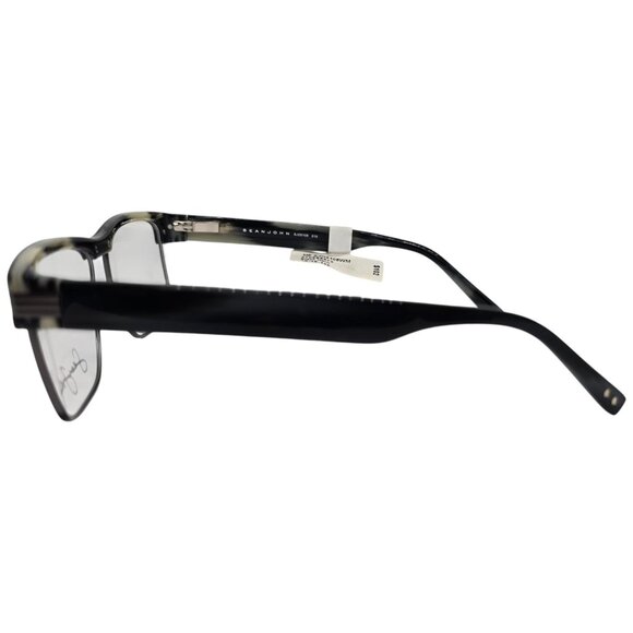 Sean John Black Horn Eyeglass Frames SJO5108WM Rectangular Lightweight Design - Picture 4 of 8